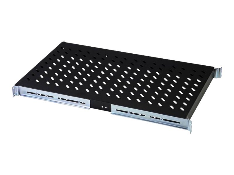 DIGITUS Fachboden 48,3cm 19Zoll fuer Serverschraenke 720mm tief 100KG belastbar perforiert schwarz