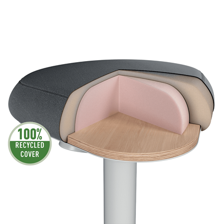 Esselte Leitz Ergo Active Hocker grau ergonomisch triangular