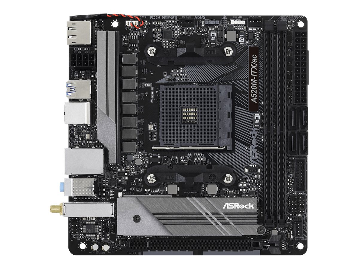 ASRock Mainboard A520M-ITX/ac - Mini-ITX - Socket AM4 - AMD A520