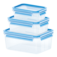 emsa Frischhaltedosen-Set CLIP & CLOSE transparent 0,55/1,0/2,2 l, 1 Set