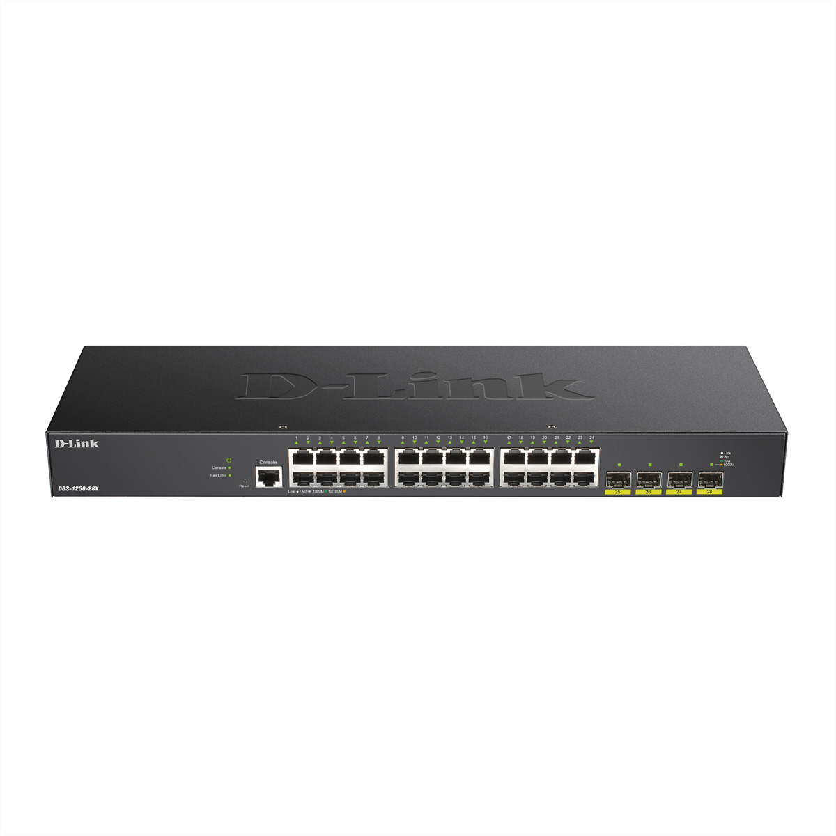 D-LINK DGS-1250-28X/E 28-Port Smart Managed Gigabit Switch 24x 1000BASE-T-Port 4x 10-Gbit Uplink-Port (SFTP+) Layer-2/Layer-3-Lite