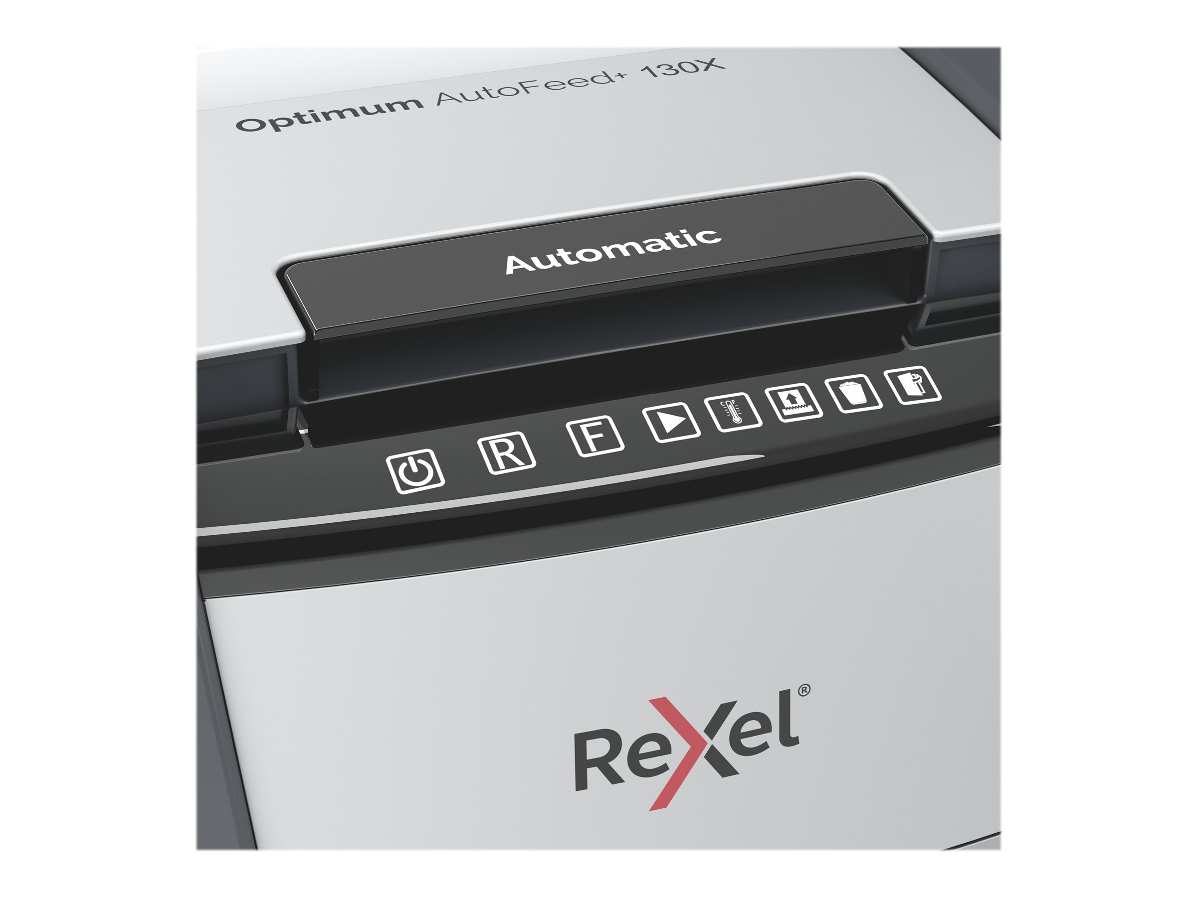 Rexel Optimum AutoFeed+ 130X Aktenvernichter mit Partikelschnitt P-4, 4 x 28 mm, bis 130 Blatt, schwarz