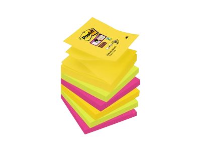 Post-it® Super Sticky Z-Notes Carnival Haftnotizen extrastark R3306SR farbsortiert, 6 Bloecke