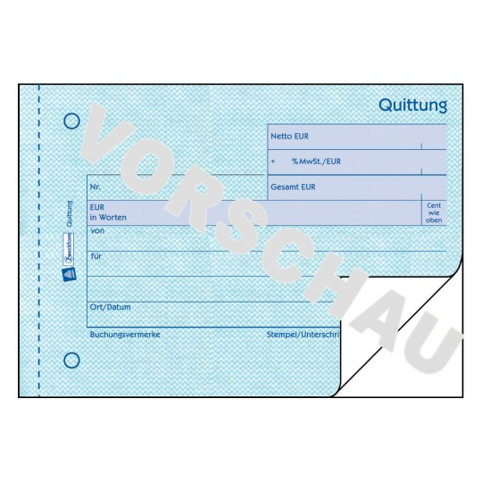 AVERY Zweckform Quittung, MwSt. separat ausgewiesen Formularbuch 306 AVERY Zweckform Quittung, MwSt. separat ausgewiesen Formularbuch 306