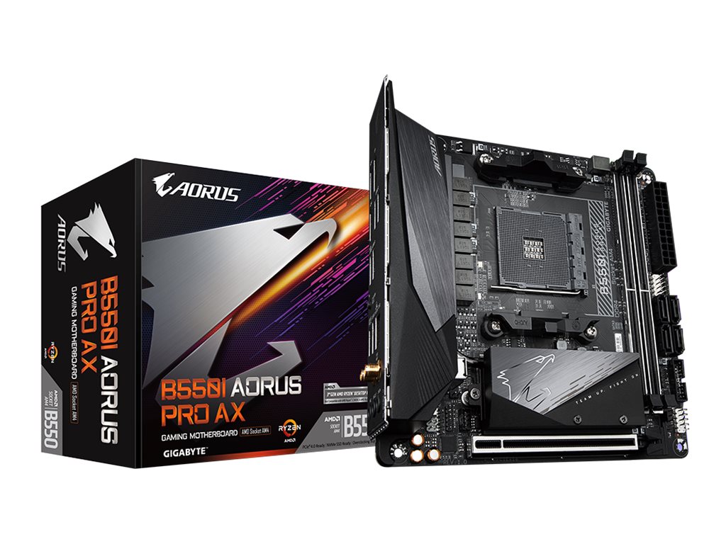 GIGABYTE B550I AORUS PRO AX AM4 DDR4 2xM.2 4xSATA WiFi DP HDMI mITX MB