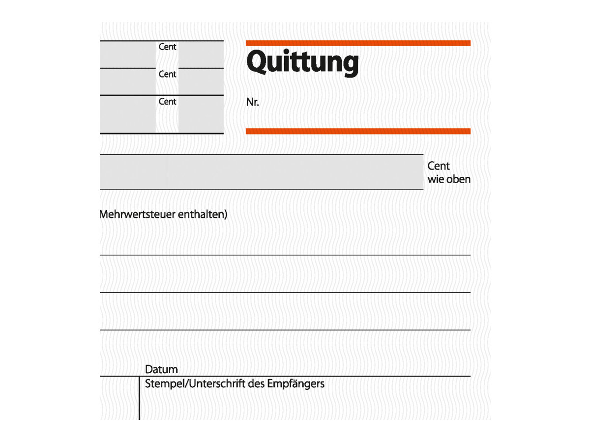 SIGEL Quittung, MwSt separat ausgewiesen Formularbuch QU625, 1 St