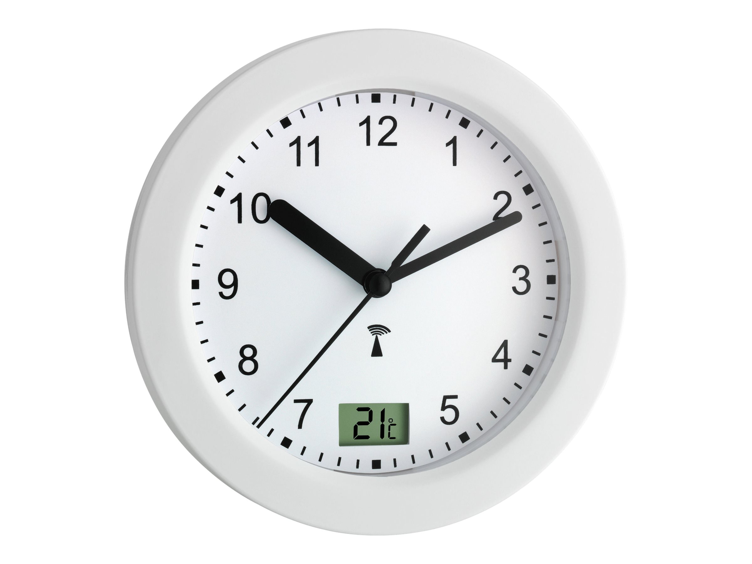 TFA Funkwanduhr 603501 weiß silber Aluminium, Ø 17,0 cm