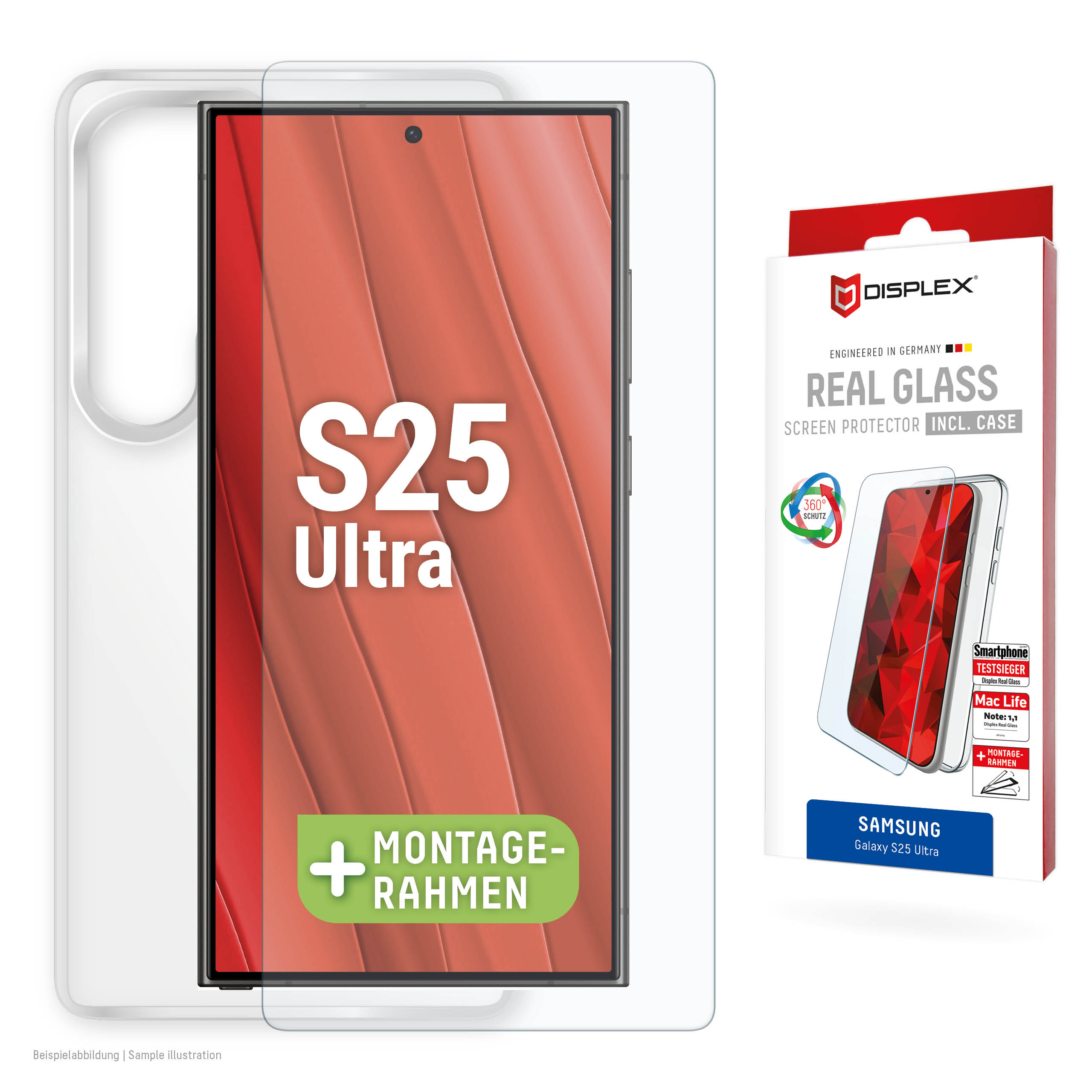 DISPLEX Real Glass + Case Samsung Galaxy S25 Ultra