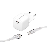 Intenso W30C + C315L Lightning-Kabel GaN-Ladeadapter weiss, 30 Watt Intenso W30C + C315L Lightning-Kabel GaN-Ladeadapter weiss, 30 Watt
