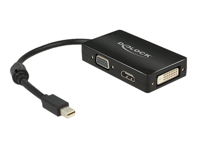 Delock Adapter mini Displayport 1.1 Stecker > VGA / HDMI / DVI Buchse Passiv Delock Adapter mini Displayport 1.1 Stecker > VGA / HDMI / DVI Buchse Passiv