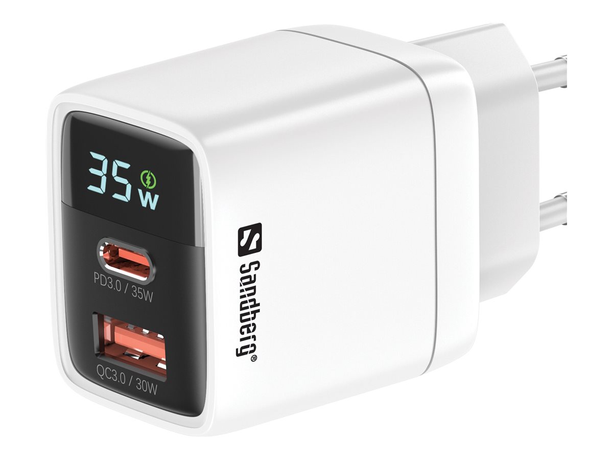 SANDBERG 2in1 Charger 1xUSB-C 1xUSB 35W SANDBERG 2in1 Charger 1xUSB-C 1xUSB 35W