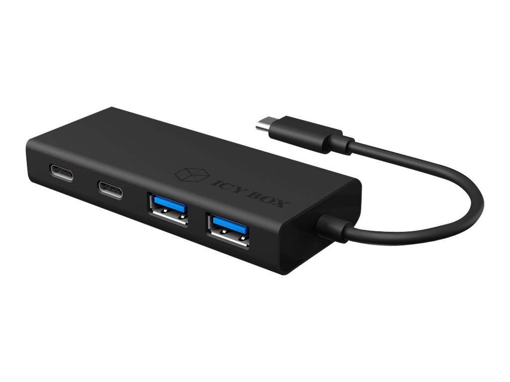 ICY BOX Type-C Hub mit 2x USB 3.0 IB-HUB1426-CPD 2xType-A Ports und 2x USB Type-C bis zu 5 Gbit/s 1 x USB Type-C Power Delivery