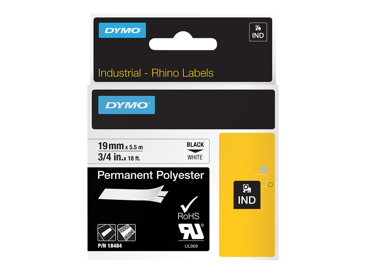 S0718220 DYMO ID1 19mm SCHWARZ-WEISS