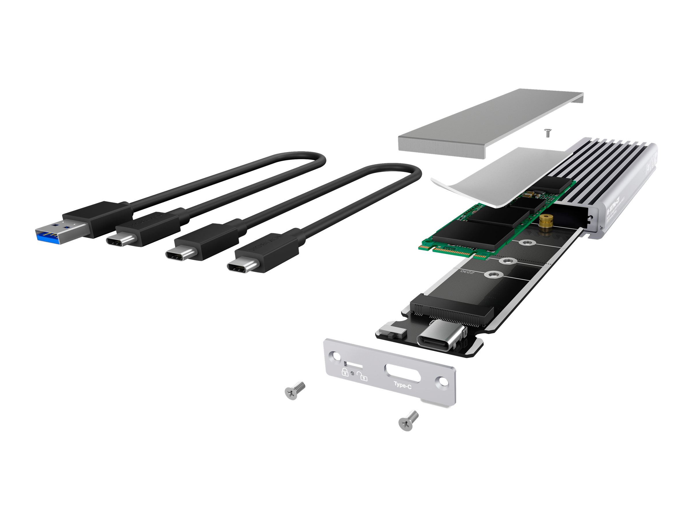 ICY BOX IB-1817Ma-C31 Externes Type-C Gehaeuse fuer M.2 NVMe SSD Aluminiumgehaeuse im innovativen Kuehlrippendesign