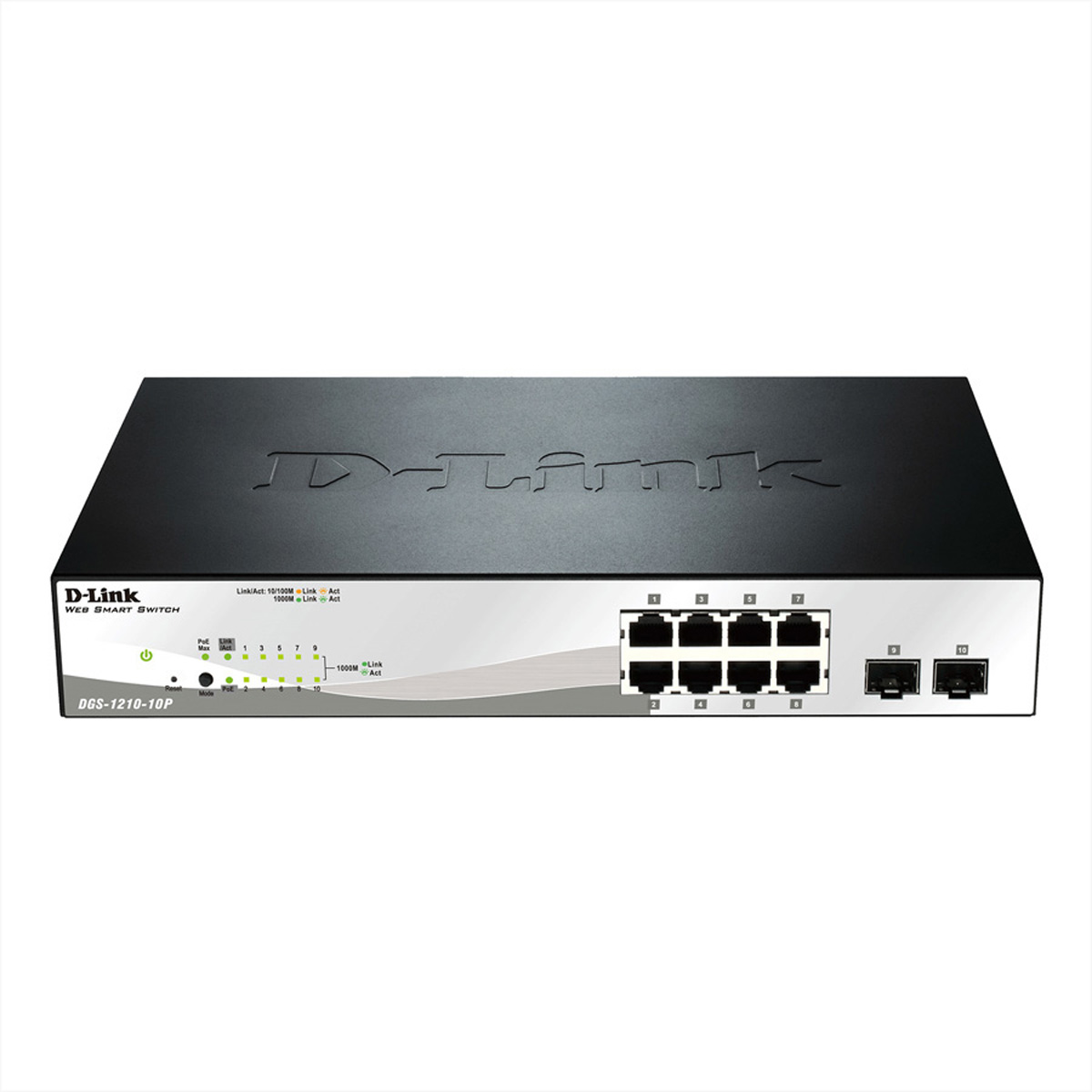 DLIN 19 Smart+ Managed PoE Switch 8x10/100/1000 + 2xSFP