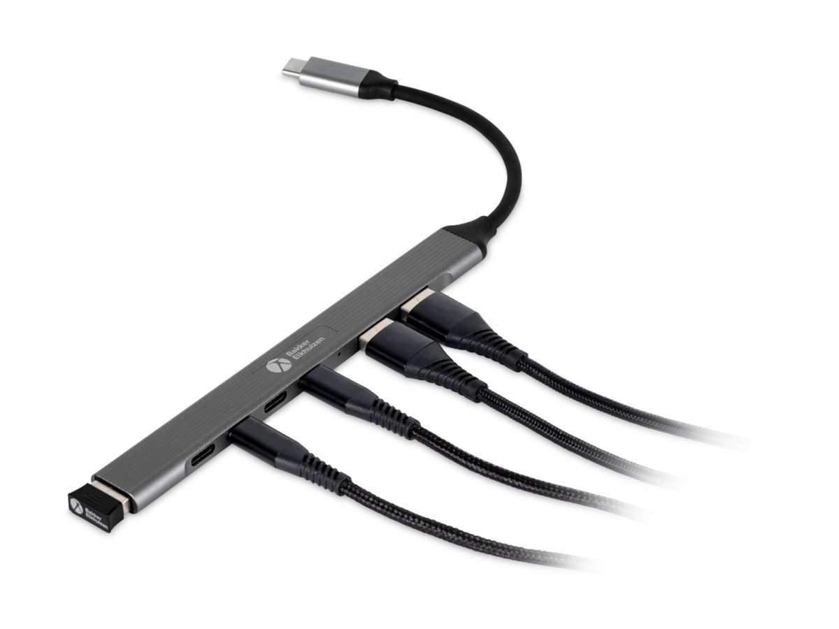 Bakker USB-C Hub 7-in-1 4xUSB-C 2xUSB-A2.0 1xUSB-A3.0