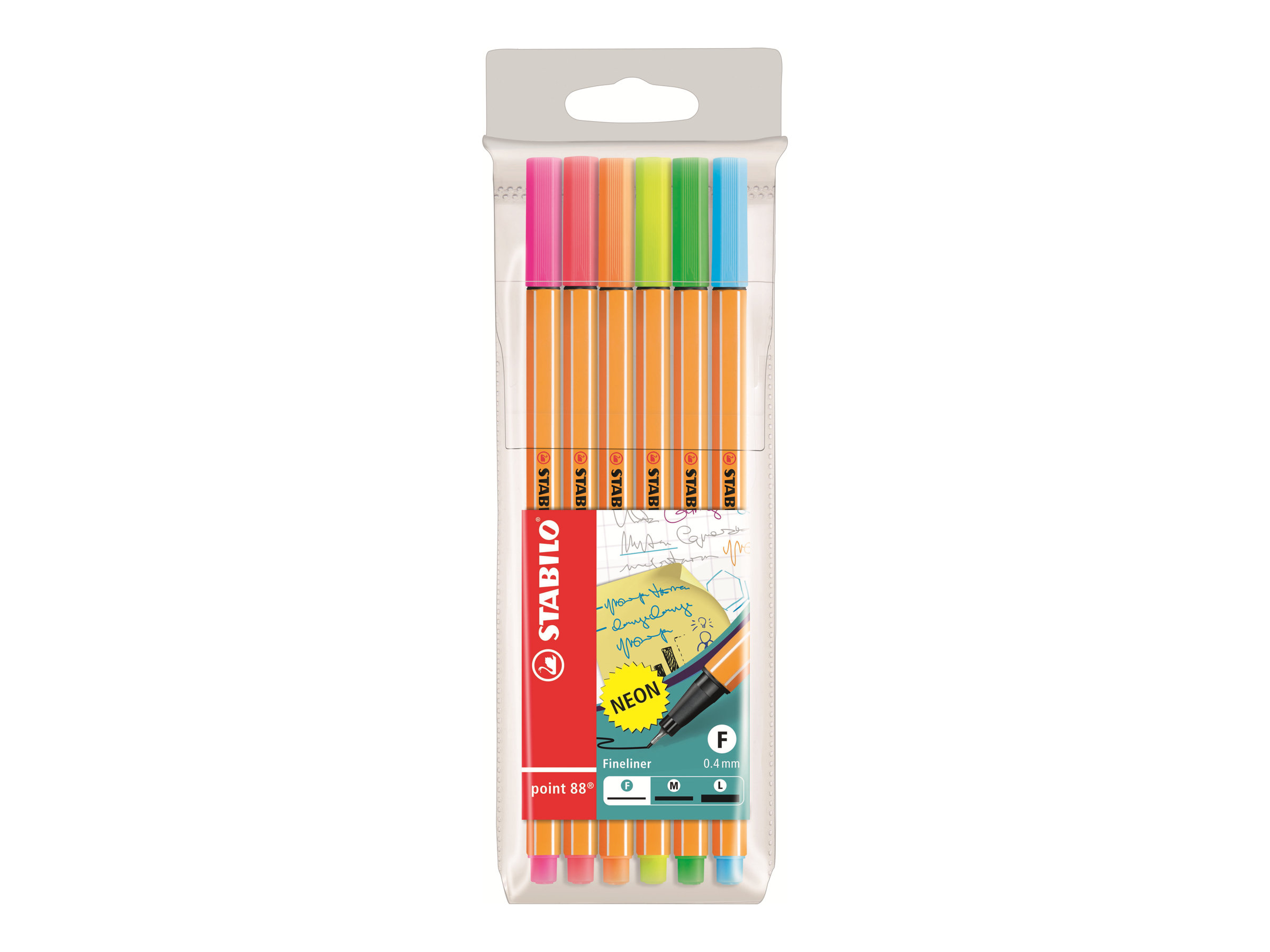 STABILO point 88 NEON Fineliner farbsortiert 0,4 mm, 6 St. STABILO point 88 NEON Fineliner farbsortiert 0,4 mm, 6 St.
