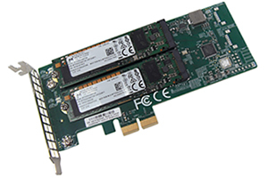 FUJITSU PDUAL CP100 FHLP M2 Boot und Adapter Karte im PCIe FHLP Formfaktor