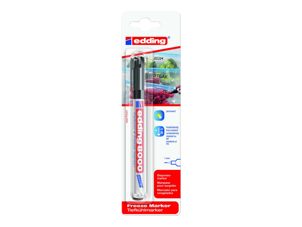 edding 8000 Tiefkuehlmarker schwarz 1,0 mm, 1 St. edding 8000 Tiefkuehlmarker schwarz 1,0 mm, 1 St.