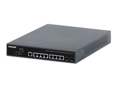 INTELLINET 10-Port L2+ Fully Managed PoE++ Switch mit 8 Gigabit-Ports und 2 SFP-Uplinks 242 W PoE-Leistungsbudget 19Z Montagewinkel INTELLINET 10-Port L2+ Fully Managed PoE++ Switch mit 8 Gigabit-Ports und 2 SFP-Uplinks 242 W PoE-Leistungsbudget 19Z Montagewinkel