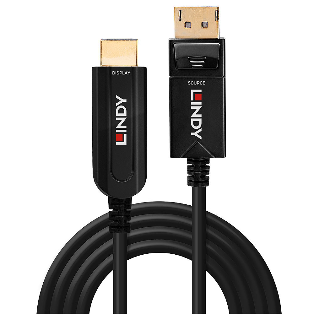 LINDY 20m Fibre Optic Hybrid DisplayPort 12 an HDMI 18G Kabel