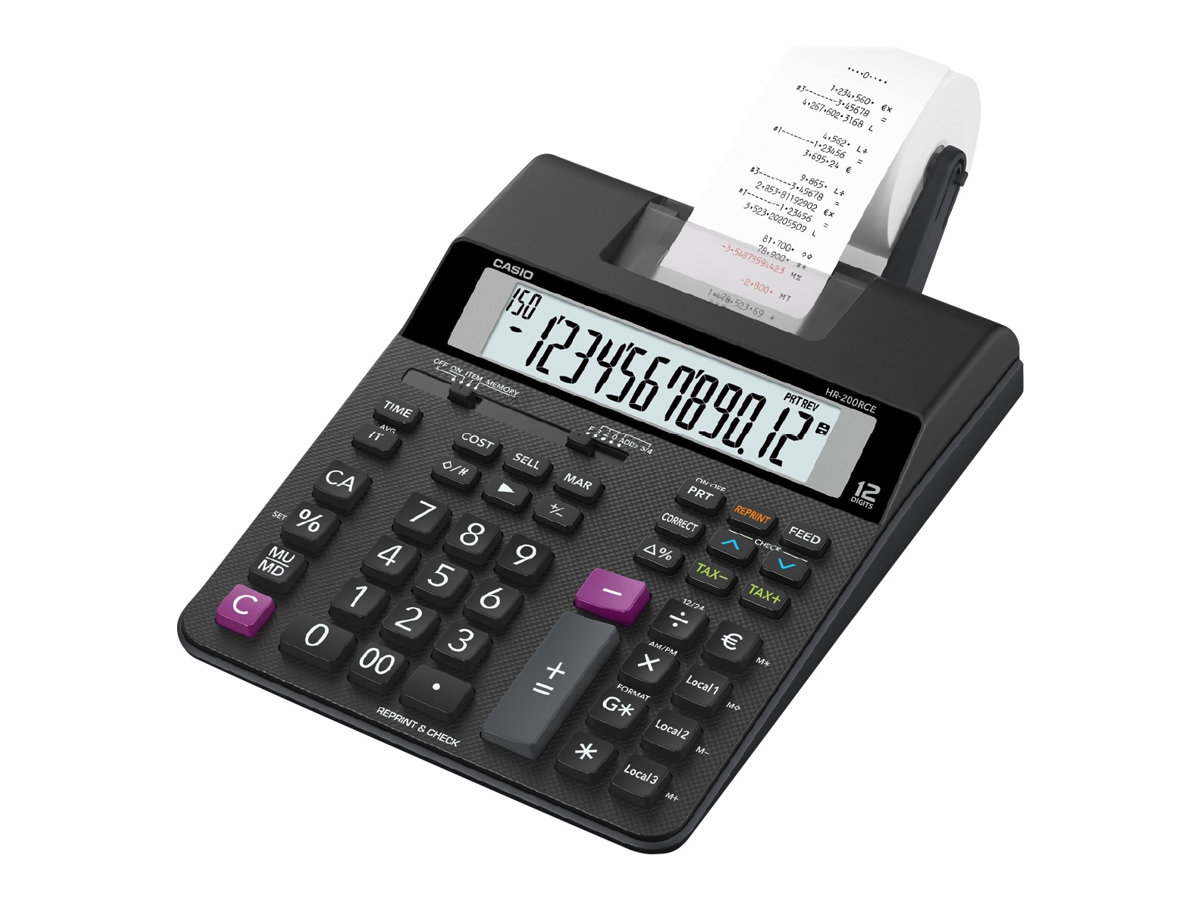 CASIO HR-200RCE Tischrechner druckend schwarz CASIO HR-200RCE Tischrechner druckend schwarz