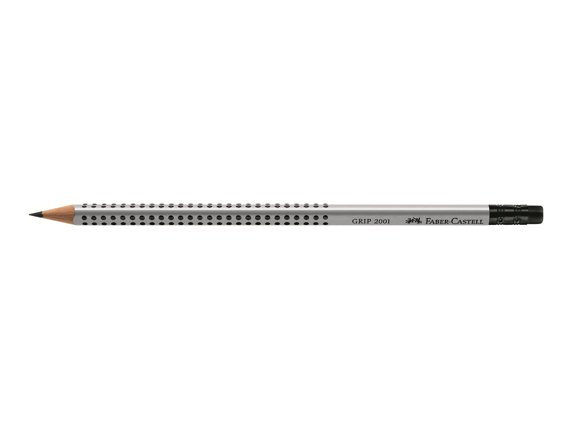 FABER-CASTELL GRIP 2001 Bleistifte HB silber mit Radierer, 12 St. FABER-CASTELL GRIP 2001 Bleistifte HB silber mit Radierer, 12 St.