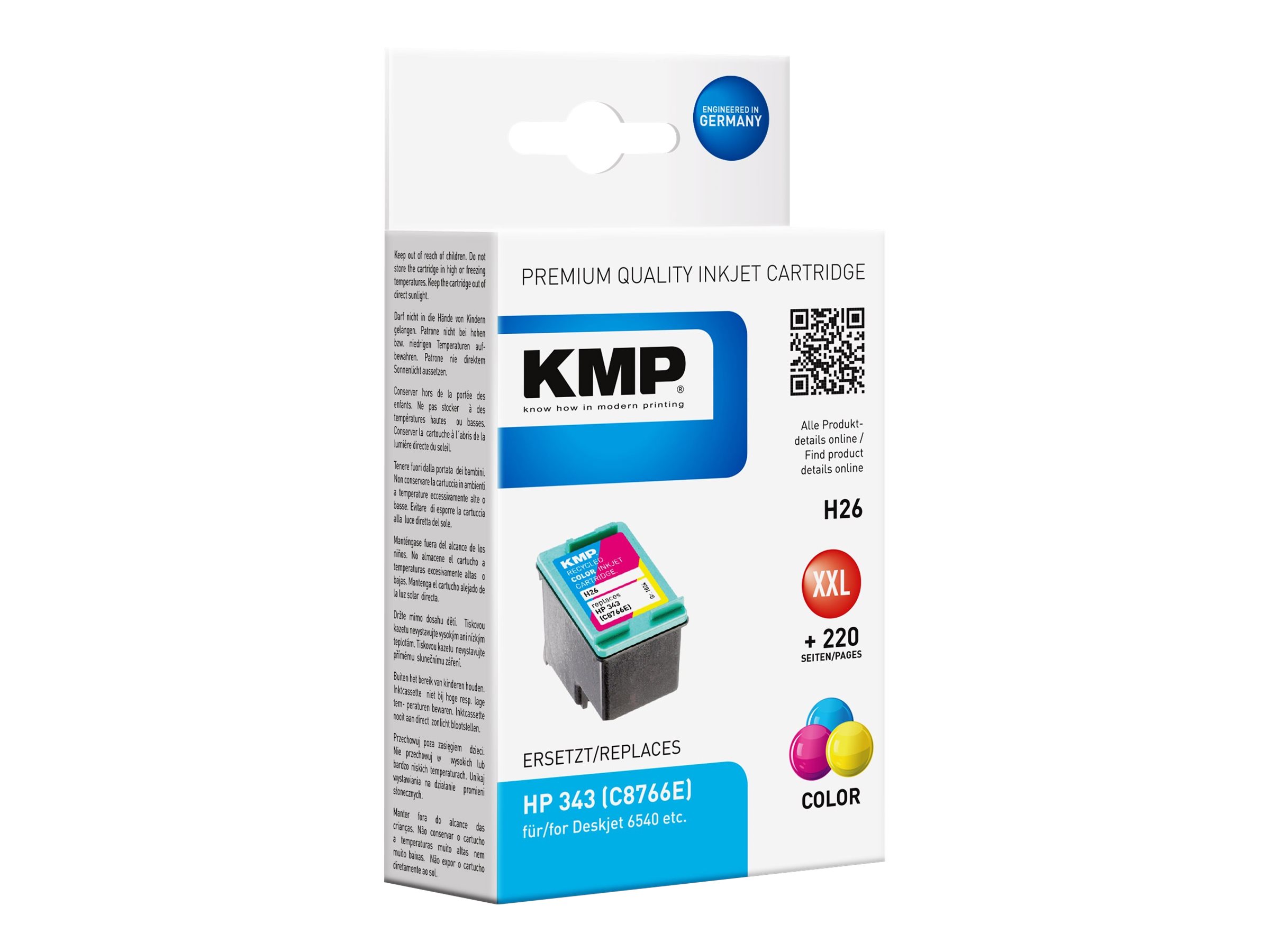 KMP H26  color Druckerpatrone kompatibel zu HP 343 (C8766E)