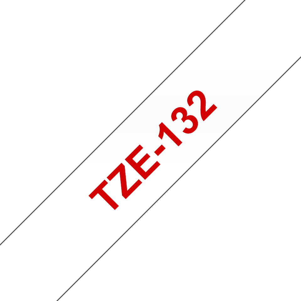 BROTHER PTouch TZE132 rot auf clear 12mm