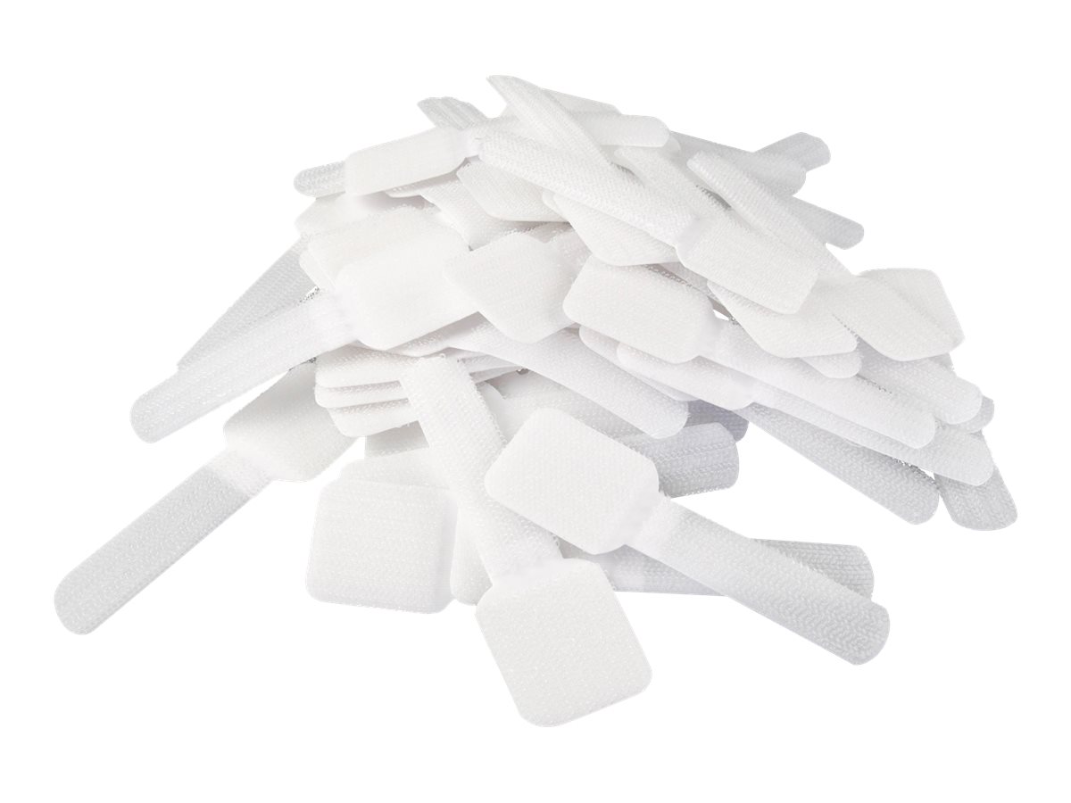 LABEL THE CABLE Klettkabelbinder WALL STRAPS PRO weiß 9,0 cm x 1,6 cm, 50 St
