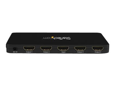 StarTech.com 4 Port HDMI 4k Video Splitter - 1x4 HDMI Verteiler mit Aluminiumgehäuse - 4k @ 30 Hz - 4 fach Ultra HD 1080p HDMI Switch - Video/Audio-Schalter - 4 Anschlüsse