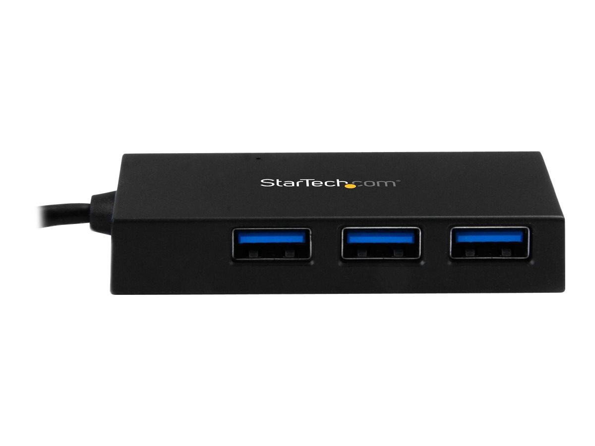 StarTech.com 4 Port USB C Hub - USB Typ-C Hub mit 4x USB-A Ports (USB 3.0/3.1 Gen 1 SuperSpeed 5Gbit/s) - USB Busbetrieben oder Netzteilversorgung(inkl.) - Reise USB-C auf USB-A BC 1.2 Hub (HB30C4AFS) - Hub - 4 Anschlüsse