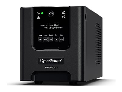 CYBERPOWER PR750ELCD Line-Interactive 750VA/675W Sinsuwelle AVR LCD Ausgang Schuko (2) (2) IEC RS232 USB HID EPO EnergyStar SMT750