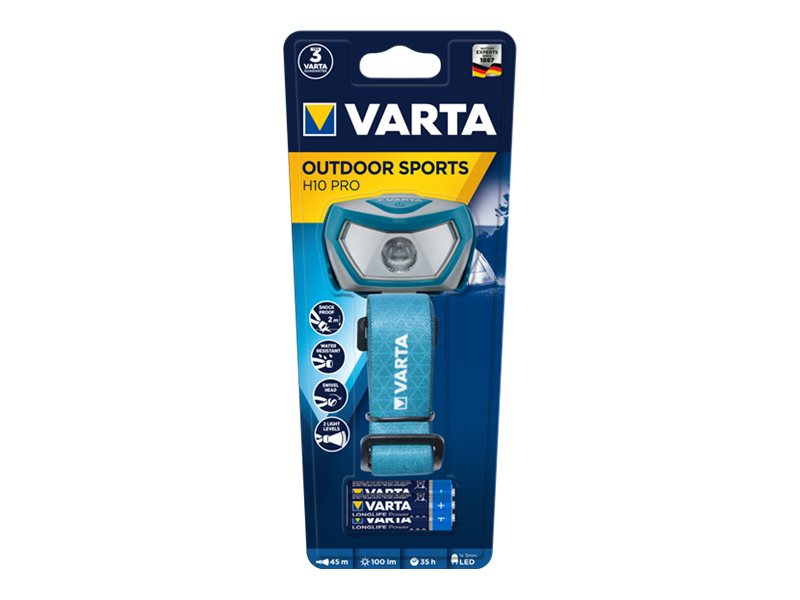 VARTA Outdoor Sports H10 Pro LED Stirnlampe blau, 100 Lumen VARTA Outdoor Sports H10 Pro LED Stirnlampe blau, 100 Lumen