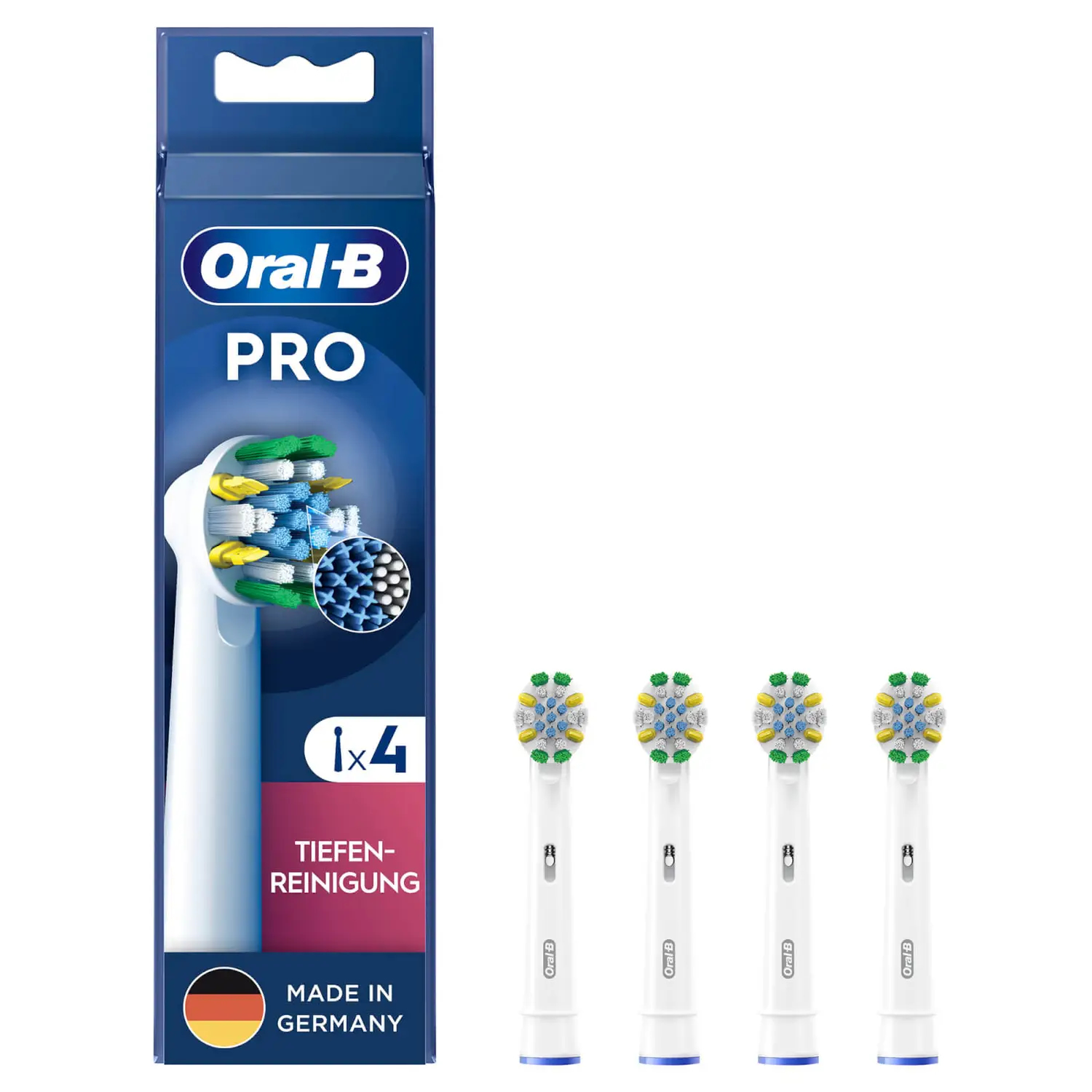 4 OralB PRO Tiefenreinigung Zahnbuerstenaufsaetze
