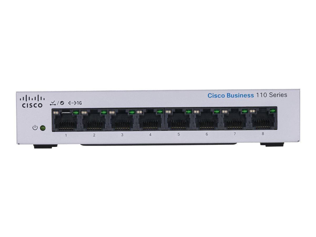 CISCO Business Switching CBS110 Unmanaged 8-port Gigabit Partial PoE External Power Supply