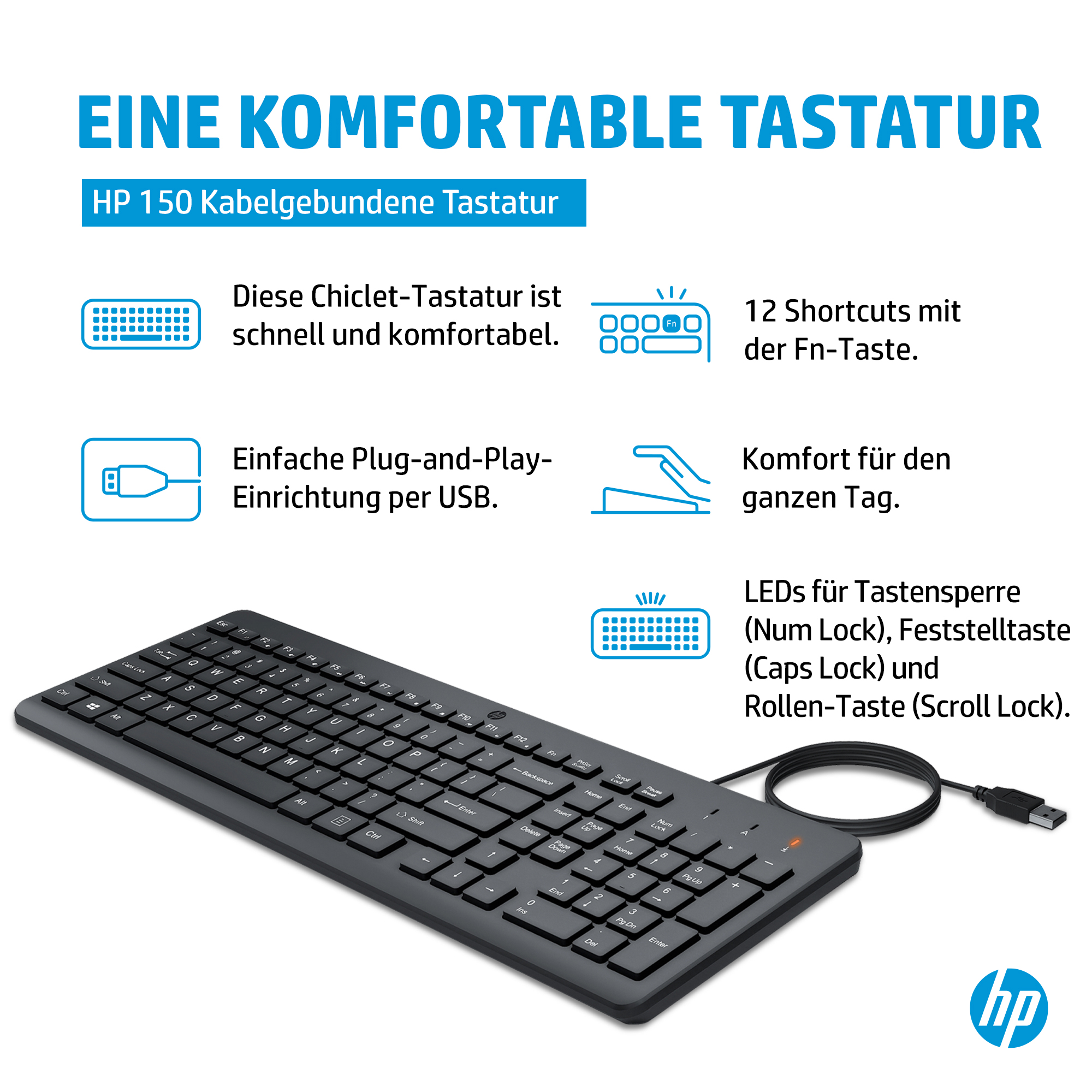 664R5AAABD HP 150 Tastatur QWERTZ DE
