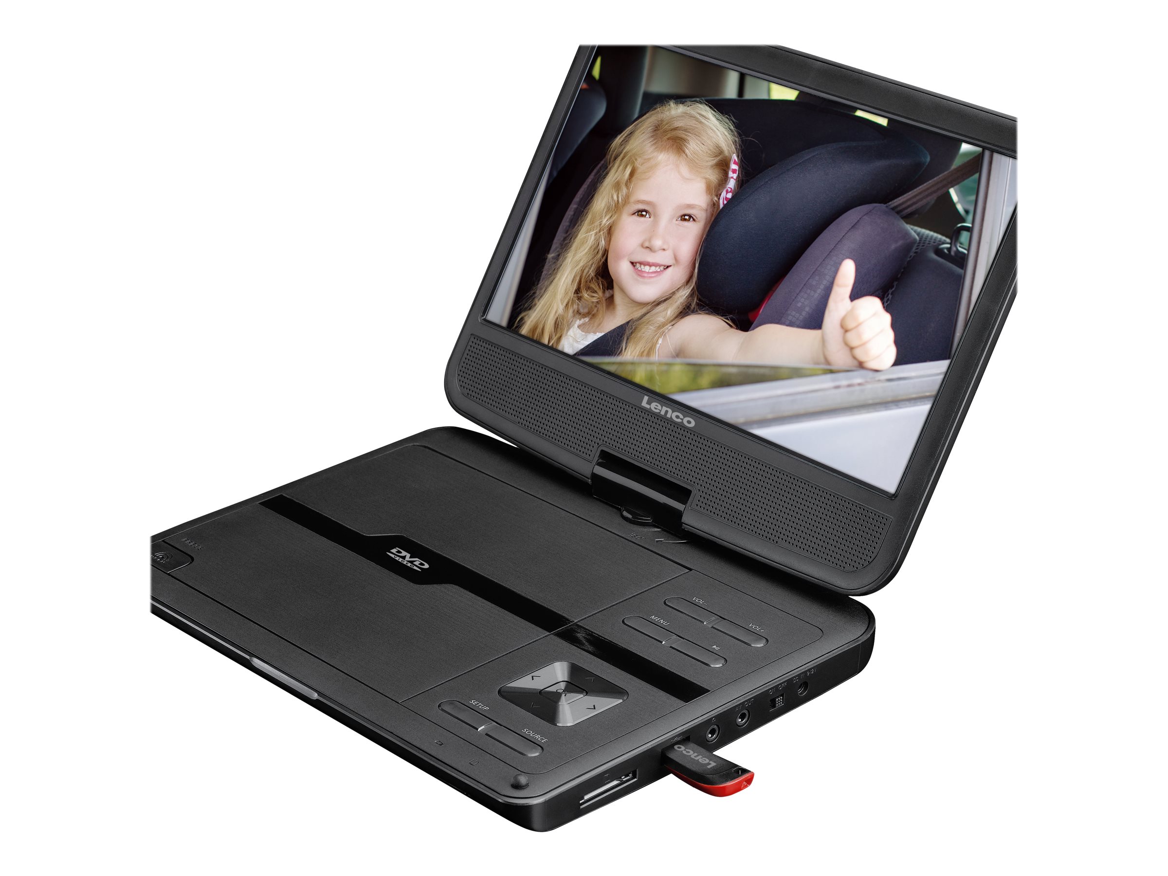 Lenco DVP-1010 10 DVD-Player mit Kfz-Halter, Kopfhörer