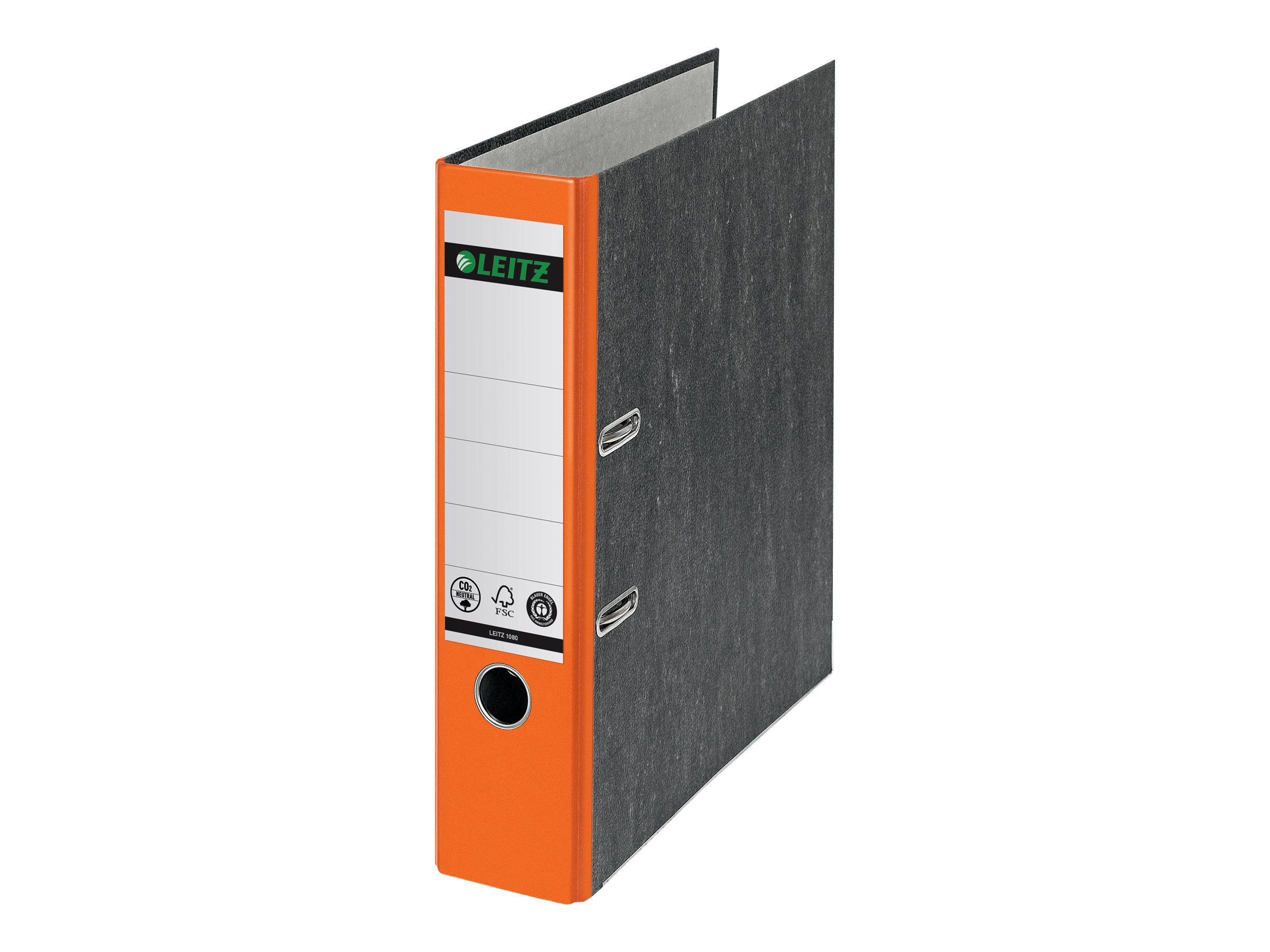 LEITZ 1080 Ordner orange marmoriert Karton 8,0 cm DIN A4 LEITZ 1080 Ordner orange marmoriert Karton 8,0 cm DIN A4