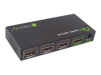TECHLY HDMI Switch 4K UHD 3D 3-Wege schwarz 3xHDMI Buchse Eingaenge 1xHDMI Buchse Ausgang 1x Eingang DDC-Signal 5V TECHLY HDMI Switch 4K UHD 3D 3-Wege schwarz 3xHDMI Buchse Eingaenge 1xHDMI Buchse Ausgang 1x Eingang DDC-Signal 5V