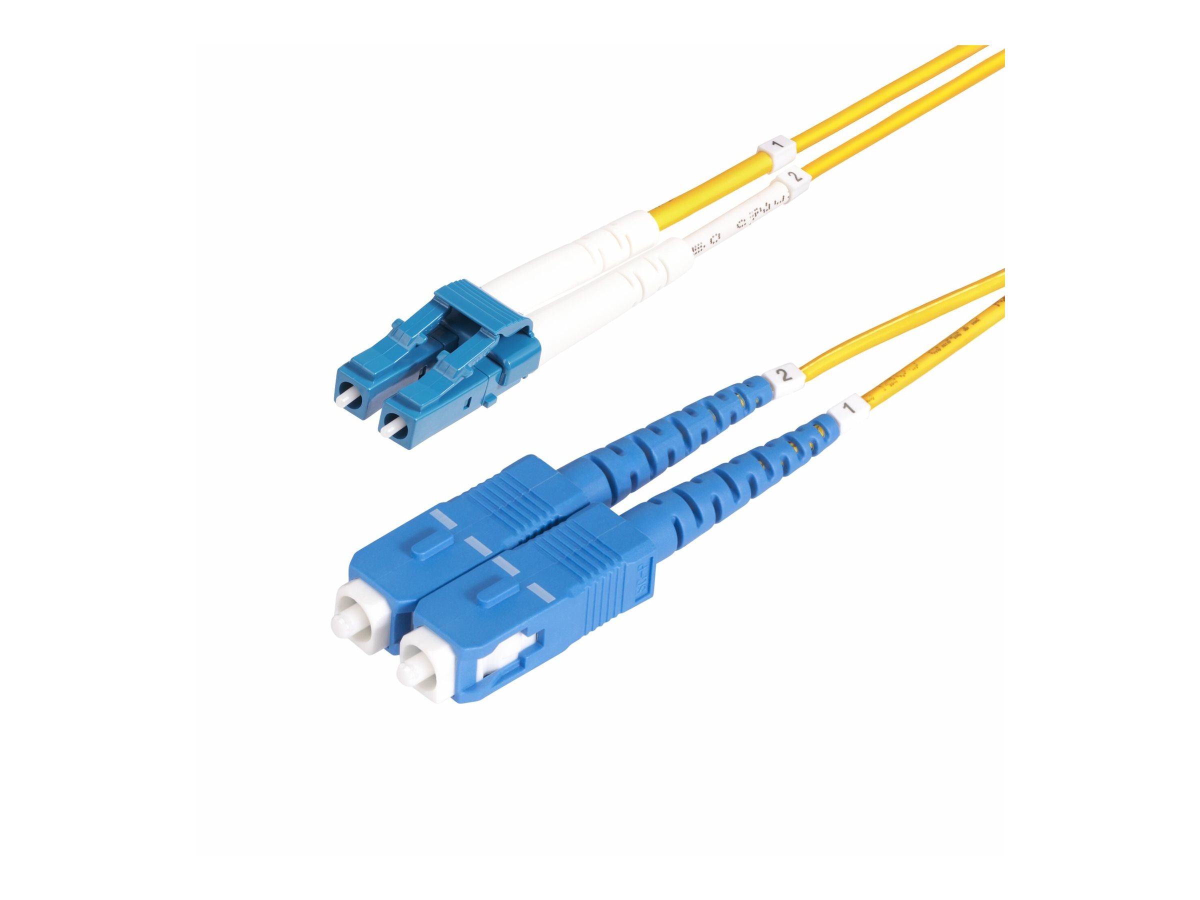 STARTECHCOM 30m OS2 LWL Patchkabel LC zu SC UPC Singlemode Duplex 9125um 10G Kabel LSZH Glasfaserkabel LC auf SC