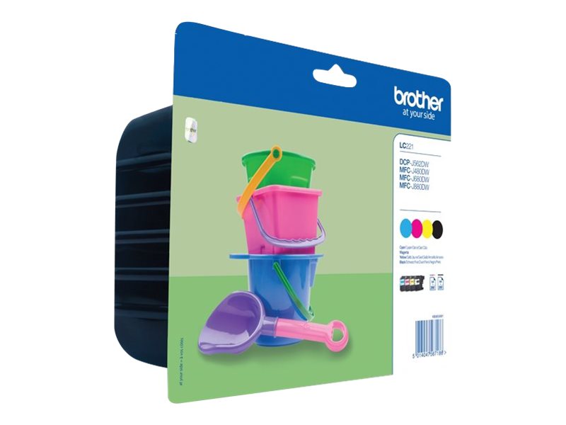 BROTHER LC-221BK + LC-221C + LC-221M + LC-221Y Ink cartridge Valuepack Blister BROTHER LC-221BK + LC-221C + LC-221M + LC-221Y Ink cartridge Valuepack Blister
