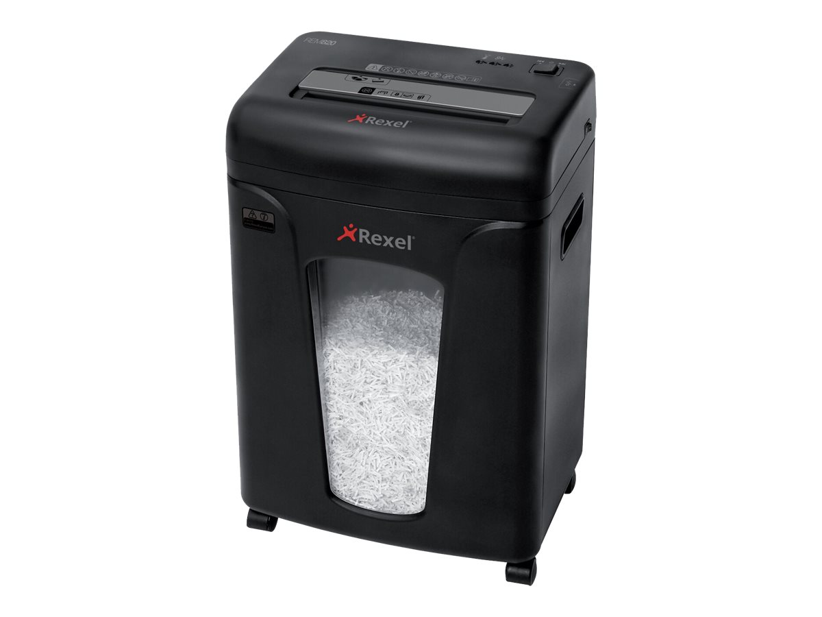 Rexel Mercury REM820 Aktenvernichter mit Partikelschnitt P-5, 2 x 15 mm, bis 8 Blatt, schwarz Rexel Mercury REM820 Aktenvernichter mit Partikelschnitt P-5, 2 x 15 mm, bis 8 Blatt, schwarz