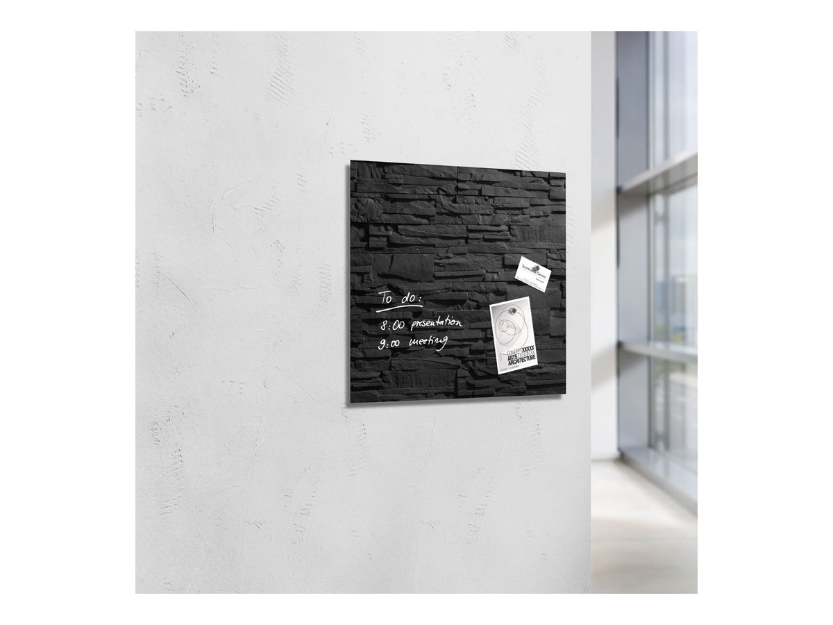 SIGEL GlasMagnettafel artverum 48,0 x 48,0 cm Design SchieferStone