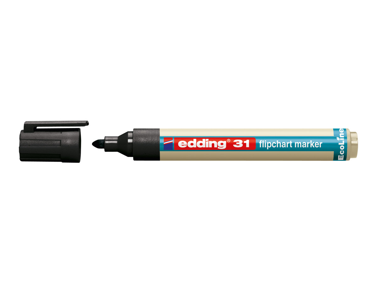 edding 31 Ecoline Flipchart-Marker schwarz 1,5 - 3,0 mm, 10 St. edding 31 Ecoline Flipchart-Marker schwarz 1,5 - 3,0 mm, 10 St.