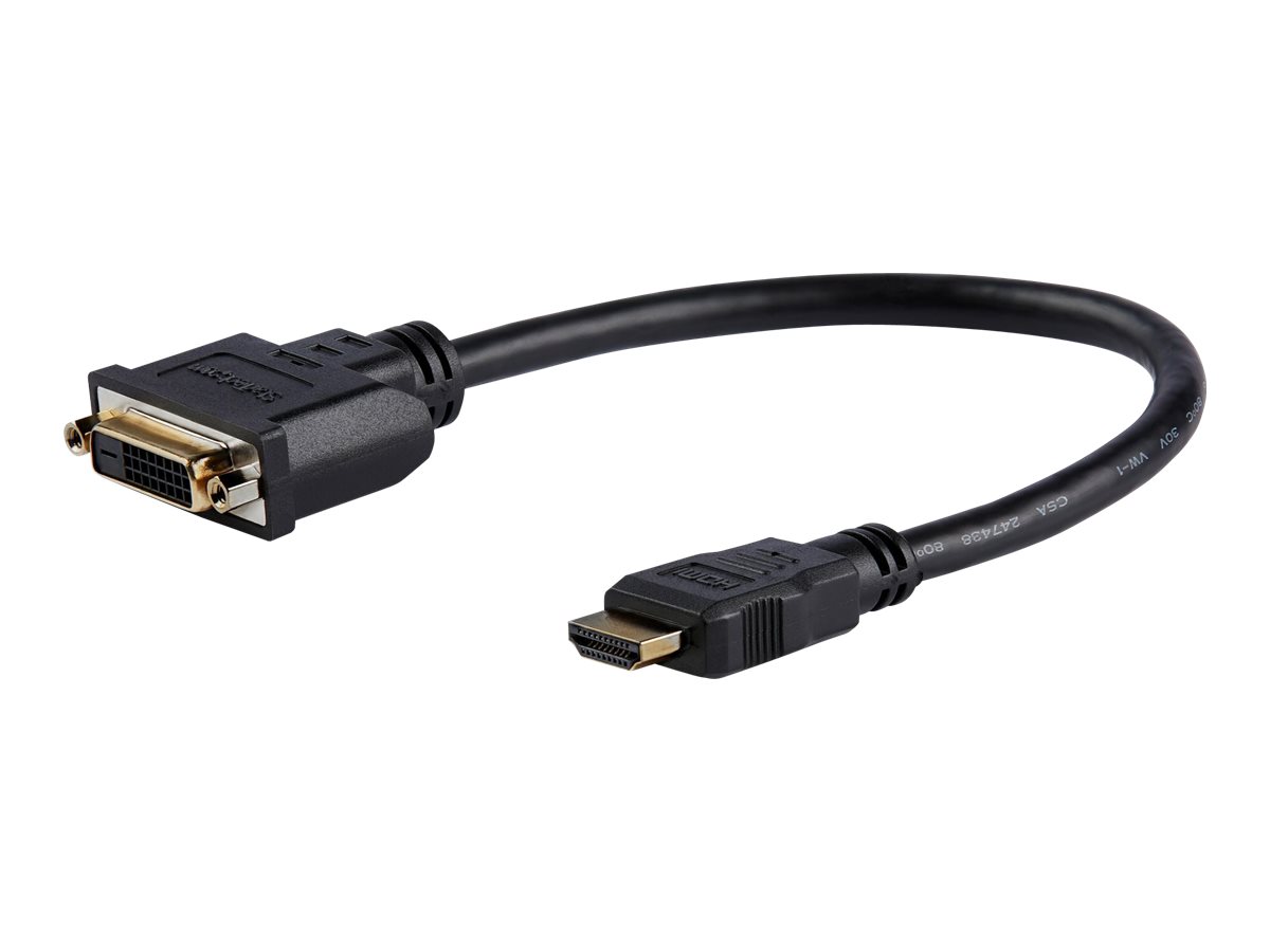 StarTech.com HDMI auf DVI Adapter 20cm -  DVI-D (25 pin) (Buchse) zu HDMI (19 pin) (Stecker) - Monitor Dongle Adapterkabel - Videoanschluß - HDMI / DVI - 20.32 cm