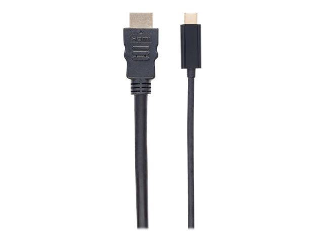 MANHATTAN USB Typ C auf HDMI-Adapterkabel 2m Konvertiert das Alternate-Mode-Signal in ein HDMI 4K-Ausgangssignal schwarz MANHATTAN USB Typ C auf HDMI-Adapterkabel 2m Konvertiert das Alternate-Mode-Signal in ein HDMI 4K-Ausgangssignal schwarz