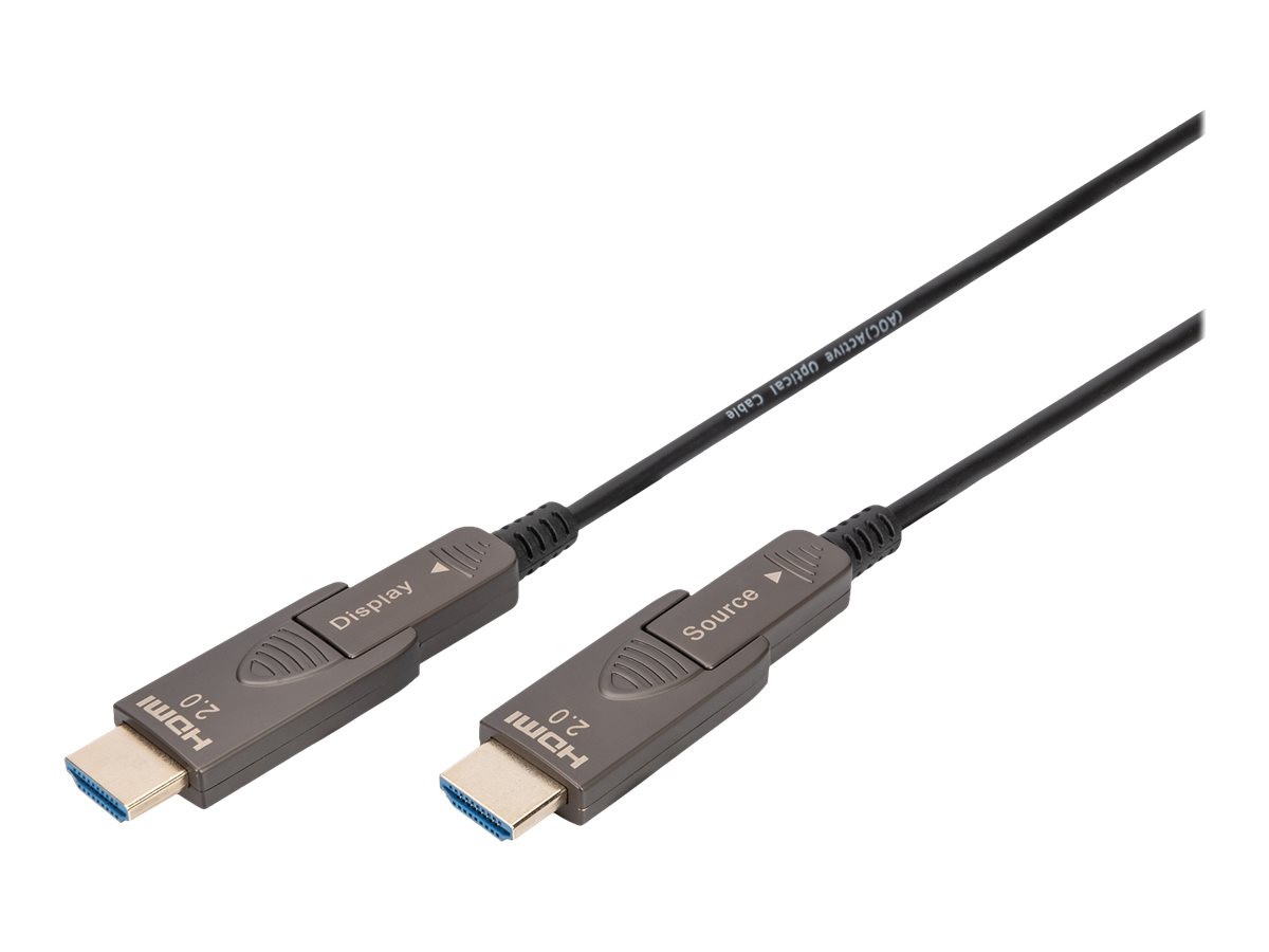 DIGITUS 4K - HDMI® AOC Hybrid Glasfaserkabel mit abn. Stecker