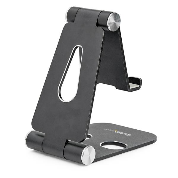 STARTECHCOM Phone and Tablet Stand Aluminum AdjustableFoldable Phone and Tablet Holder MultiAngle Black USPTLSTNDB
