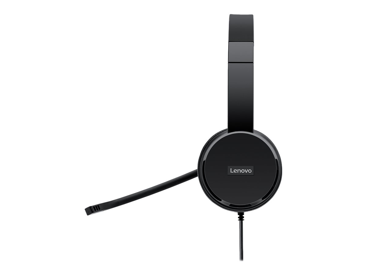 Lenovo 100 Stereo USB Headset (Schwarz, On Ear)